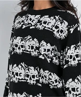 Lurking Class by Sketchy Tank Skull Stripe Black & White Sweater