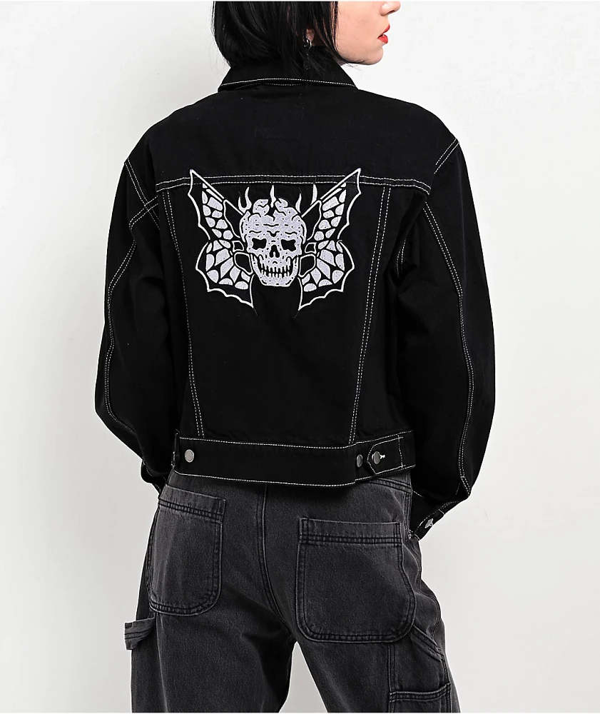 Lurking Class by Sketchy Tank Skullfly Black Denim Jacket