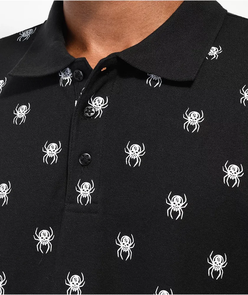 Lurking Class by Sketchy Tank Spider Black Polo Shirt