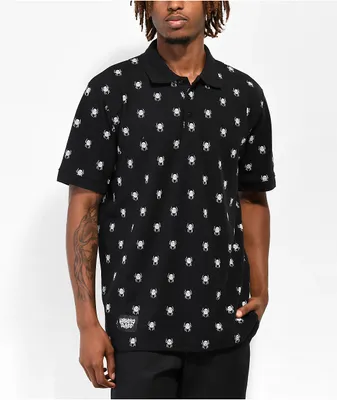 Lurking Class by Sketchy Tank Spider Black Polo Shirt