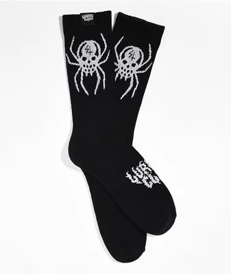 Lurking Class by Sketchy Tank Spider Reflective Black Crew Socks