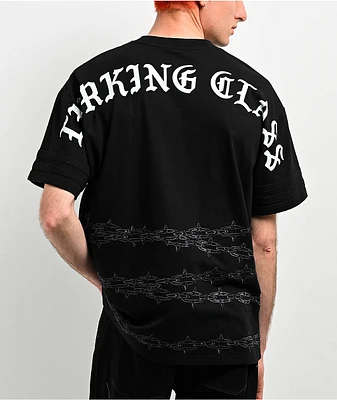 Lurking Class by Sketchy Tank Spiked Chain Black Knit T-Shirt