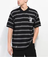 Lurking Class by Sketchy Tank Stallion Black & Grey Stripe Polo Shirt