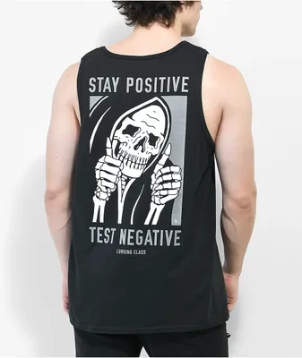 Lurking Class by Sketchy Tank Stay Positive 22 Black Tank Top