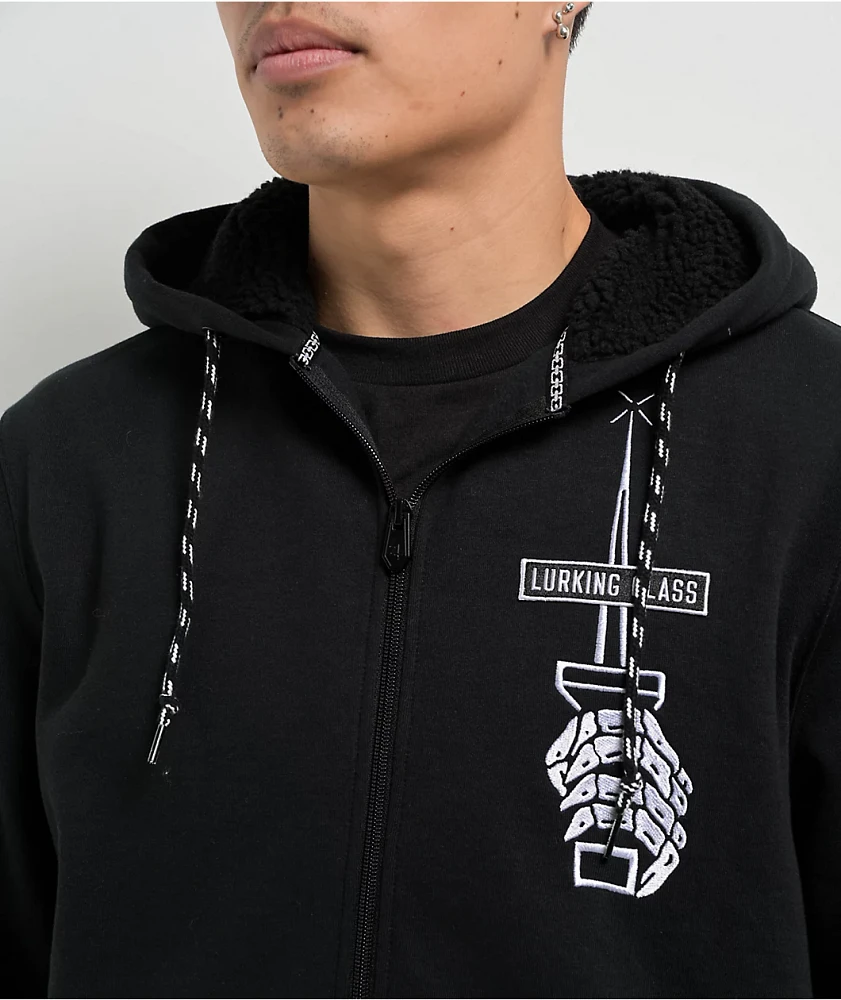 Lurking Class by Sketchy Tank Stay Sharp Black Zip Hoodie