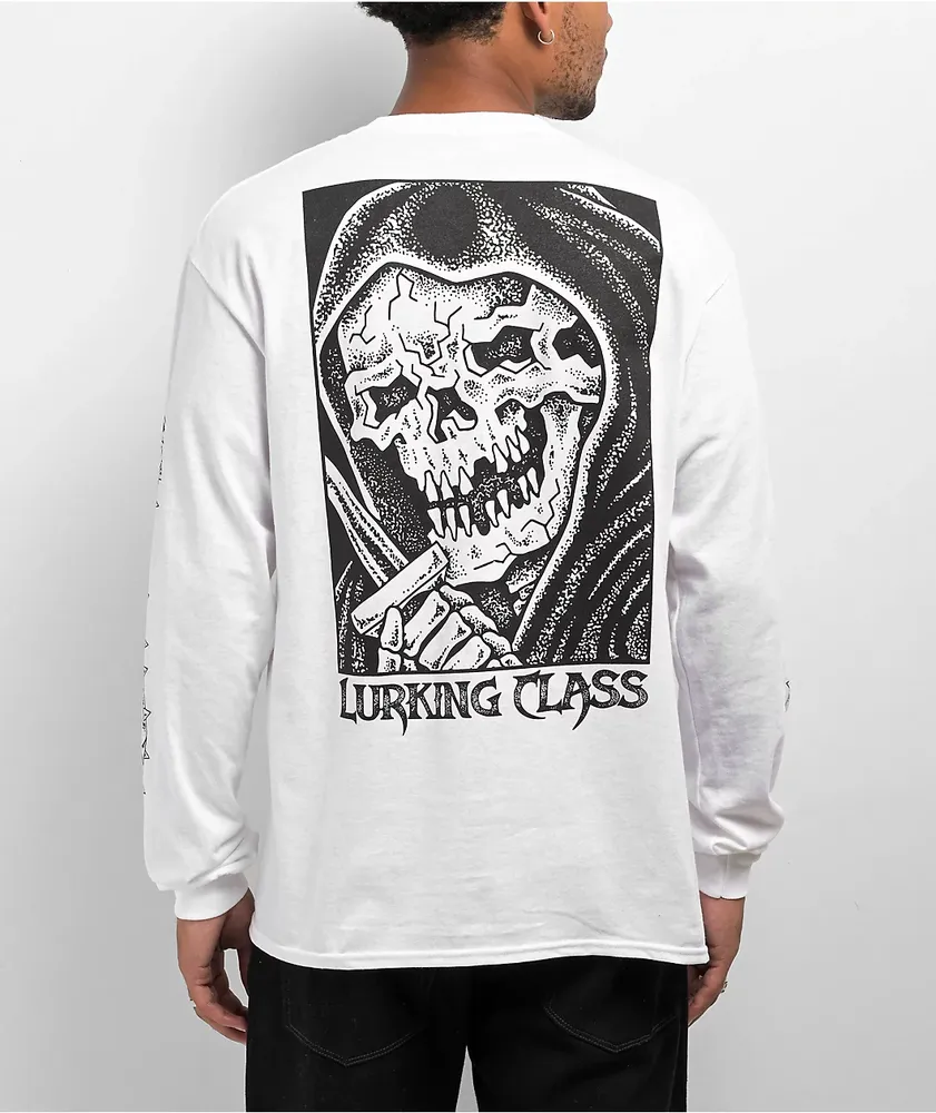 Lurking Class by Sketchy Tank Mock Neck Long Sleeve Crop Top