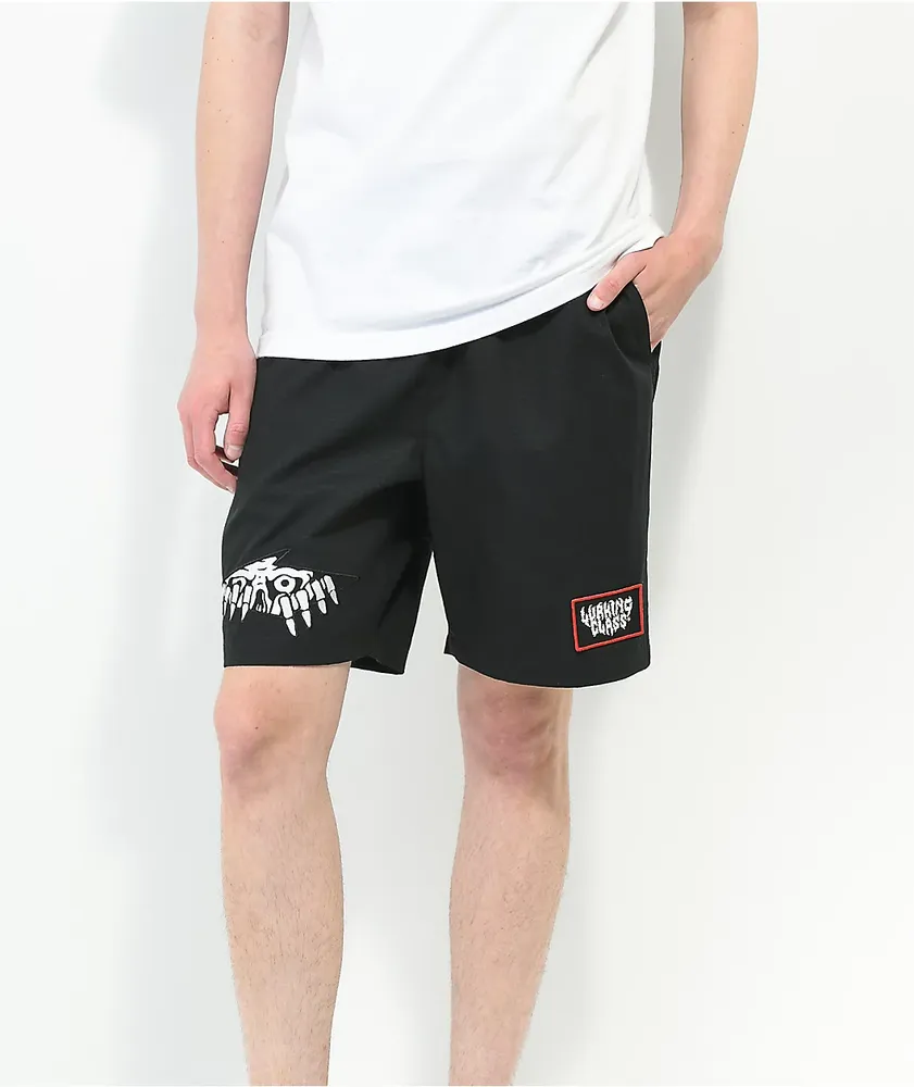 Lurking Class by Sketchy Tank Terror Black Elastic Waist Shorts