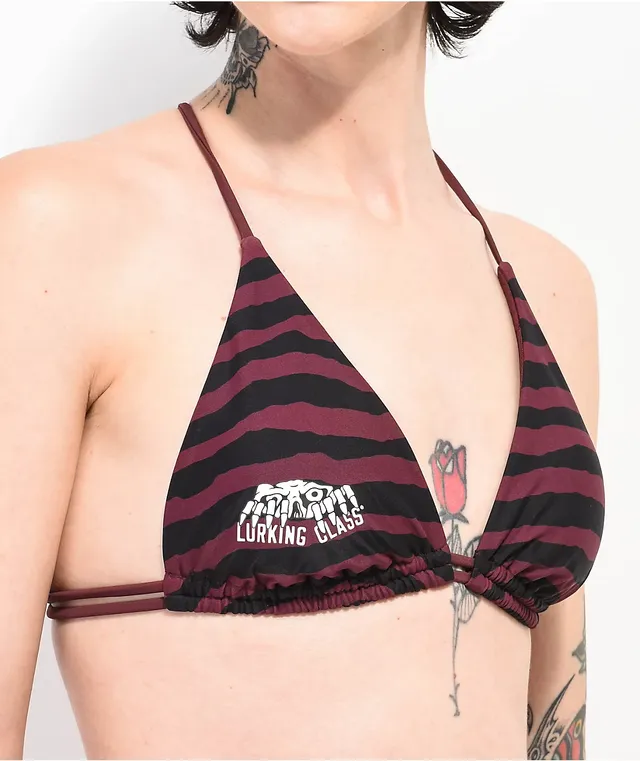 Lurking Class by Sketchy Tank Marble White Bralette Bikini Top