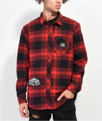 Lurking Class by Sketchy Tank Terror Eyes Red & Black Flannel