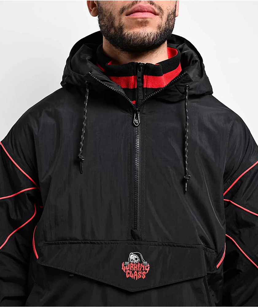 Lurking Class by Sketchy Tank Thorn Black & Poinsettia 10K Anorak Snowboard Jacket