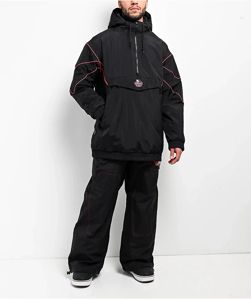 Lurking Class by Sketchy Tank Thorn Black & Poinsettia 10K Anorak Snowboard Jacket