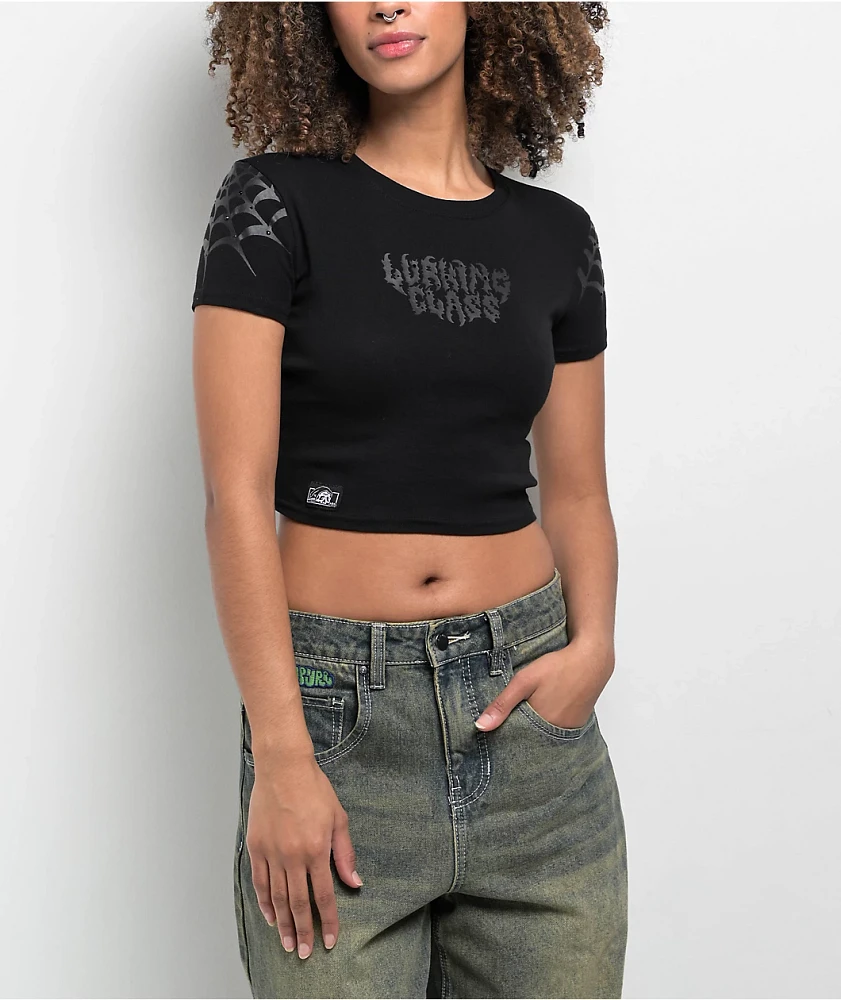 Lurking Class by Sketchy Tank Thorn Black Crop T-Shirt