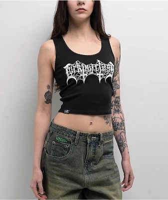Lurking Class by Sketchy Tank Tomb Black Lace Crop Tank Top