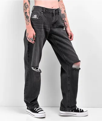 Lurking Class by Sketchy Tank Torn Web Distressed Black Jeans