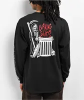 Lurking Class by Sketchy Tank Trash Fire Black Long Sleeve T-Shirt