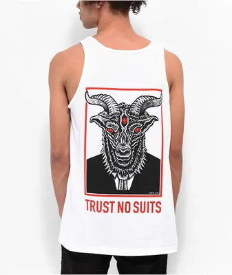 Lurking Class by Sketchy Tank Trust No Suits White Tank Top