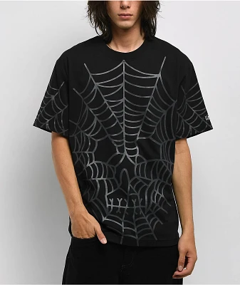 Lurking Class by Sketchy Tank Web Skull Black T-Shirt
