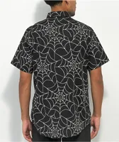 Lurking Class by Sketchy Tank Webs Black Short Sleeve Button Up Shirt