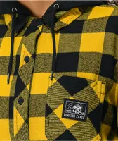 Lurking Class by Sketchy Tank Yellow & Black Dip Dye Hooded Flannel Shirt