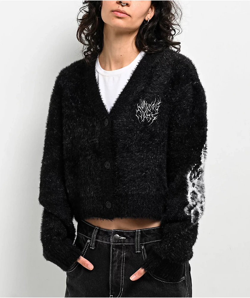 Lurking Class by Sketchy Tank x Kyle Grand Sin Black Long Sleeve Crop Cardigan