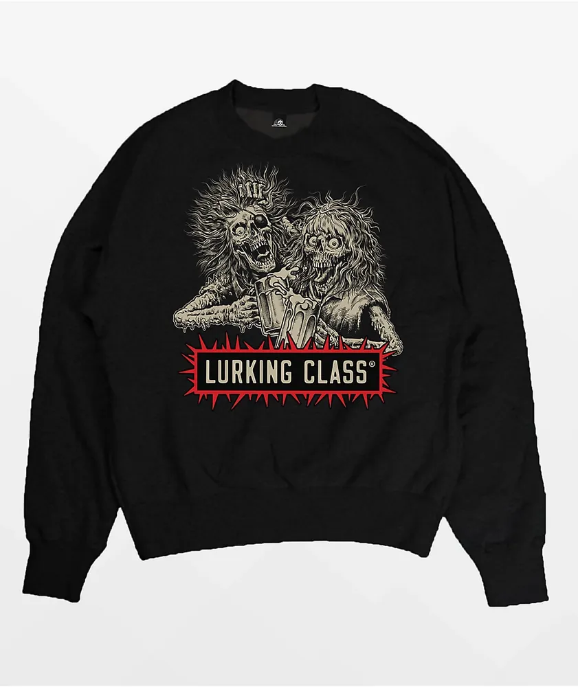 Lurking Class by Sketchy Tank x Stikker Bad Friends Black Crewneck Sweatshirt