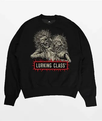 Lurking Class by Sketchy Tank x Stikker Bad Friends Black Crewneck Sweatshirt