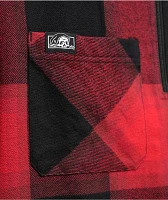 Lurking Class by Sketchy x Kyle Grand Sin Flannel Red & Black Quarter Zip Work Shirt