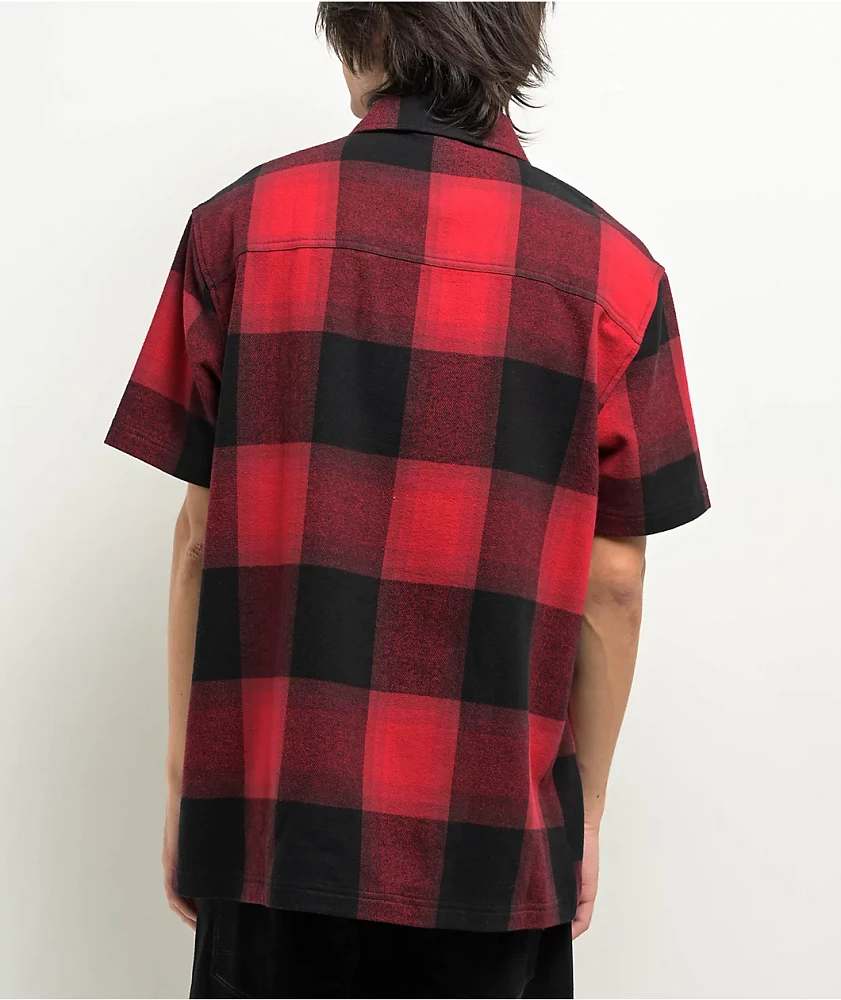 Lurking Class by Sketchy x Kyle Grand Sin Flannel Red & Black Quarter Zip Work Shirt