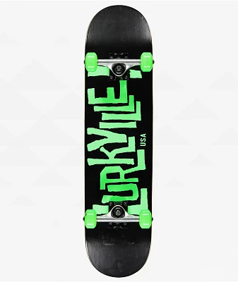 Lurkville Logo Black & Green 7.75" Skateboard Complete