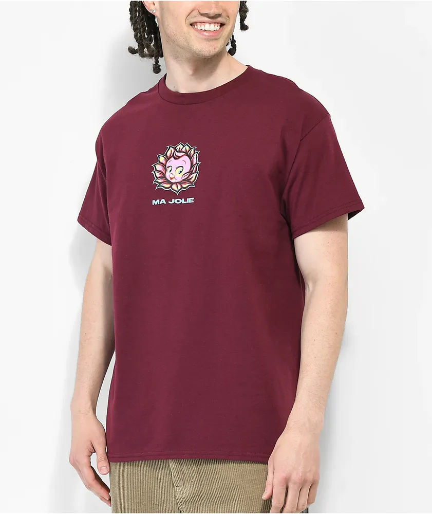 Ma Jolie Baby Face Maroon T-Shirt