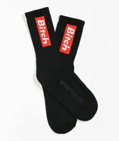 Married To The Mob Bitch Box Black Crew Socks