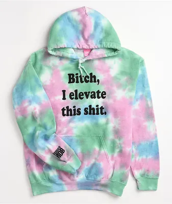 Married To The Mob Bitch I Elevate This Shit Tie Dye Hoodie