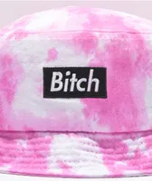 Married To The Mob Bitch In A Box Pink Tie Dye Bucket Hat