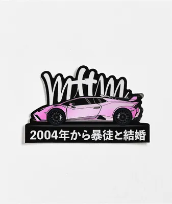 Married To The Mob Pink Car Sticker