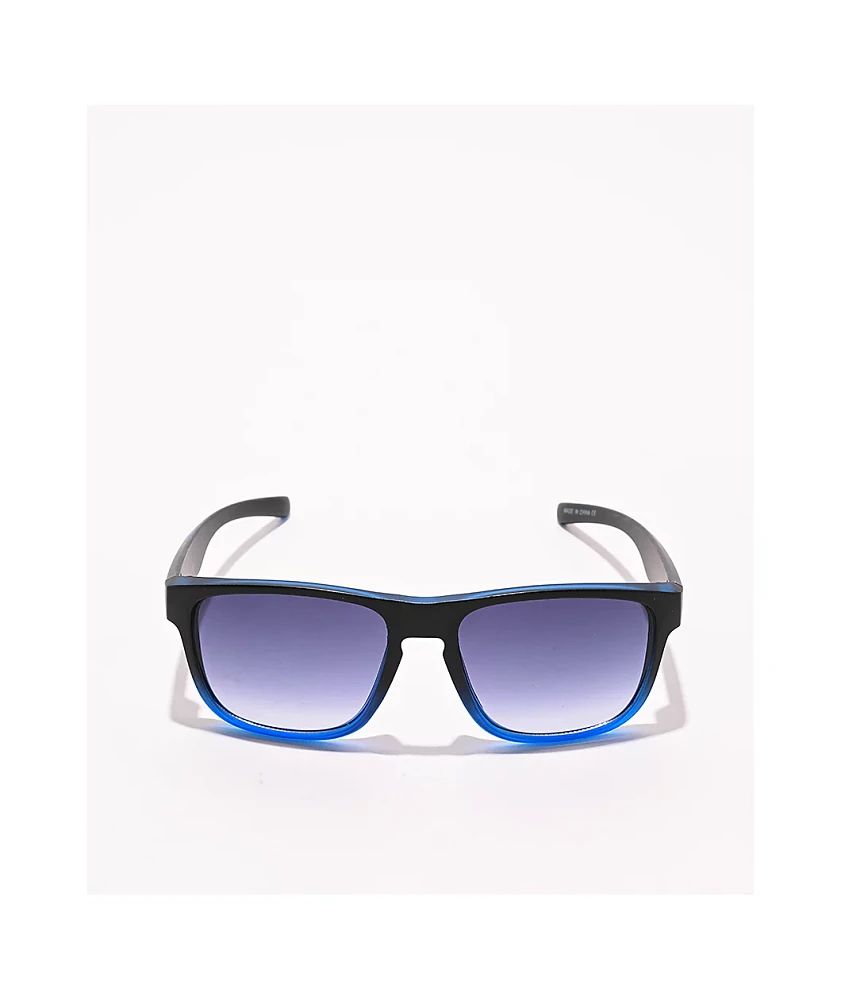 Max Squares Matte Black & Blue Gradient Sunglasses