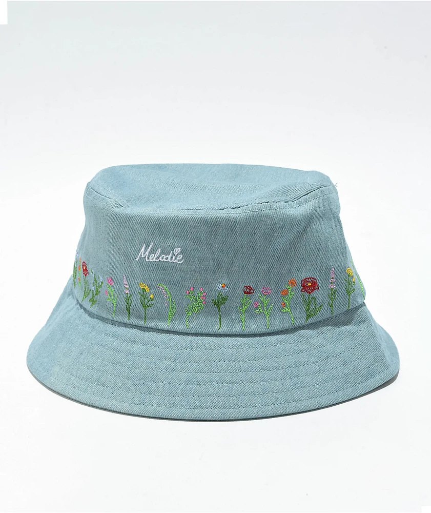 Melodie Garden Light Blue Bucket Hat