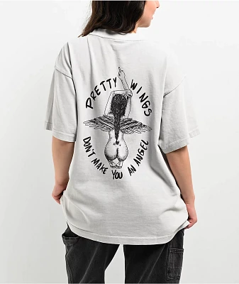 Melodie Pretty Wings Oversized Grey T-Shirt