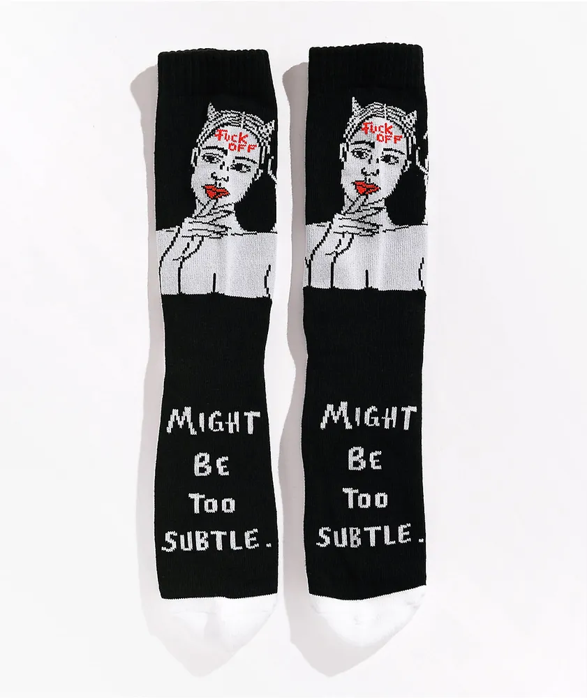 Melodie Too Subtle Black Crew Socks