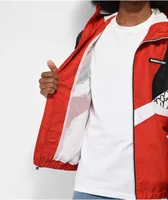 Member Only Color Block Reflective Red & White Windbreaker Jacket