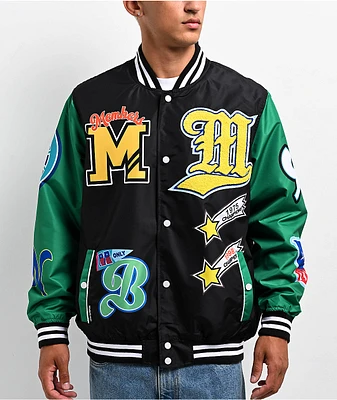 Members Only Black & Green Varsity Jacket