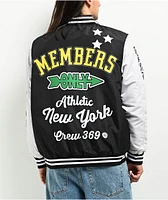 Members Only Black & White Varsity Jacket