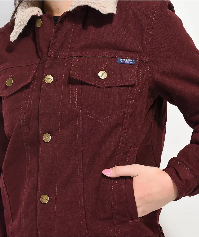 Members Only Burgundy Sherpa Trucker Jacket