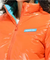 Members Only Hi Shine Orange Puffer Jacket