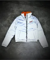 Members Only Hi Shine Silver Reflective Puffer Jacket