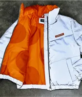 Members Only Hi Shine Silver Reflective Puffer Jacket