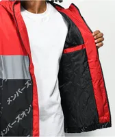 Members Only High Shine Red & Grey Reflective Jacket