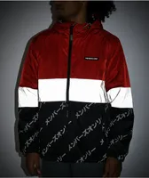 Members Only High Shine Red & Grey Reflective Jacket