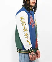 Members Only NY Blue, Green & Red Letterman Jacket