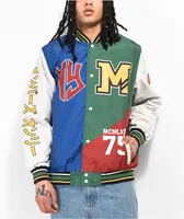 Members Only NY Blue, Green & Red Letterman Jacket