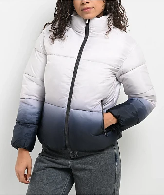 Members Only Ombre White Puffer Jacket